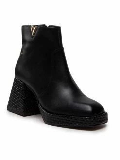 Κουπόνι 👍 Maciejka Γυναίκες Biker Μποτάκια Μποτάκια 05719-01/00-7 Μαύρο 🎁